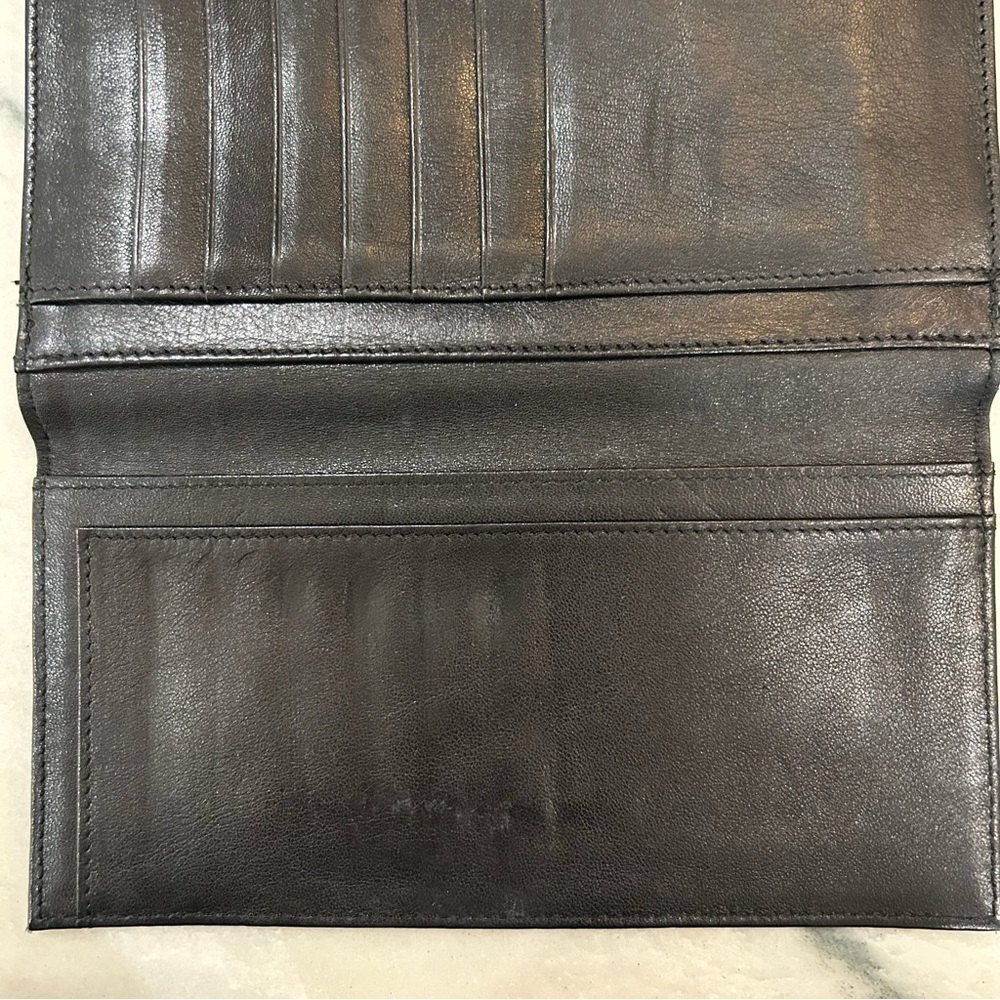 DKNY Black Twill & Leather Vintage Wallet Clutch – Y2K Era - Picture 6 of 12
